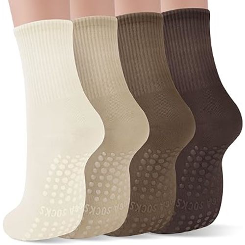 YSense Pilates Grip Socks for Women Non Slip, Yoga Barre Grippy Socks for Pilates, Dance, Ballet, Barre, Hospital