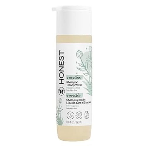 The Honest Company 2-in-1 Baby Shampoo & Body Wash, Fragrance-Free, Tear-Free, Hypoallergenic, Naturally Derived, Sensitive Skin, 10 fl oz