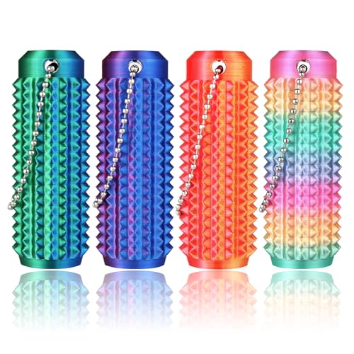 Little Ouchies Pain Fidget 4PCS – Pain Stim Tool Spiky Sensory Fidget Toys for Adults Anxiety Relief, 3D Printed Grippie Keychain for Focus & Skin Picking, Stress Relief Gift for Teens