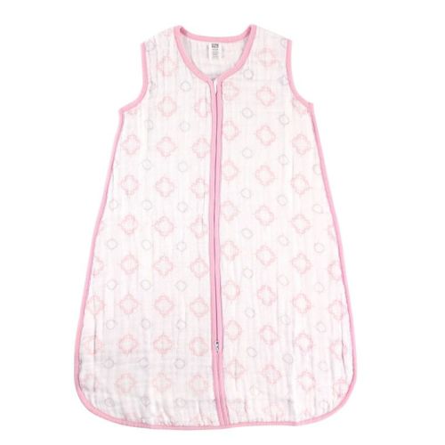Hudson Baby Infant Girls Muslin Cotton Sleeveless Wearable Sleeping Bag, Sack, Blanket, Damask