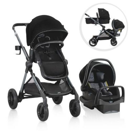 Evenflo Pivot Xpand Travel System with LiteMax Infant Car Seat - Ayrshire Black