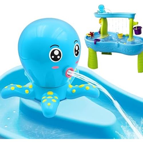 Water Table Pump, Octopus Battery Powered Water Pump for Water Table 3 Hours Non-Stop Fun Summer Outdoor Sand/Water Table Toys Outside Water Play Table Accessories for Toddlers Kids (Blue)