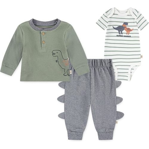 HUGGIES Baby Bodysuit, Long Sleeve Top and Pants 3-piece Outfit Set