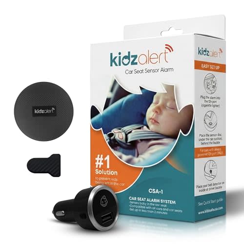 Car Seat Sensor Alarm, 1 Alarm + 1 Sensor | Automatic Child Detection Alert, Plug-in Installation, Single Sensor System for 1 Car Seat, No APP Required