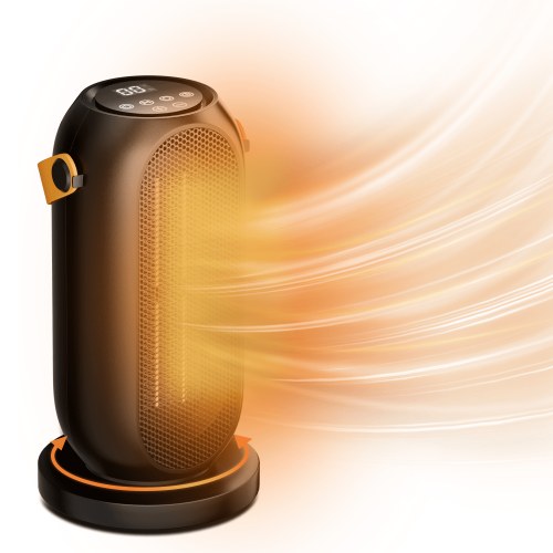 Magshion LCD Display Space Heater with Timer, Portable Electric Heaters for Indoor Use, 1200W PTC Desk Heater Fan for Home Office, Black