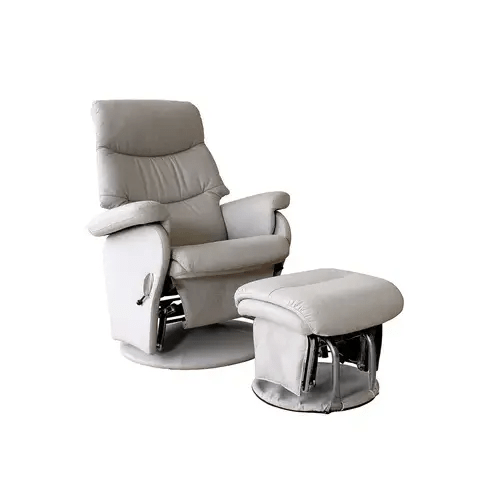 Babyhood Manhattan Feeding Glider Chair & Ottoman - Steel Grey | Baby Bunting AU