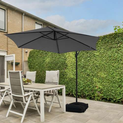 Ainfox 10 ft Cantilever Offset Outdoor Patio Umbrella with Base Stand Rotate and Tilt