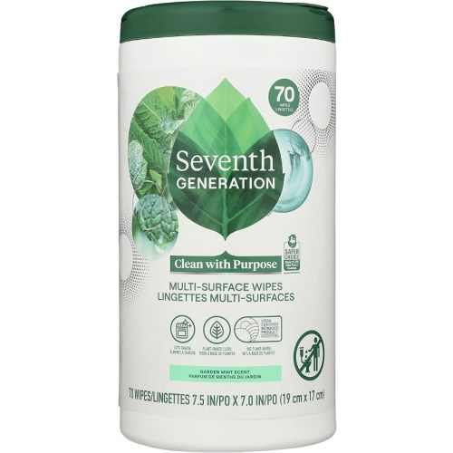 Seventh Generation Multi-Surface Wipes, Garden Mint Scented, 70 Count