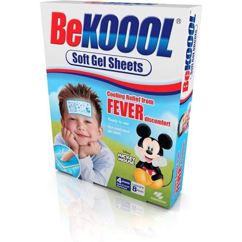 BEKOOOL Soft Gel Sheets for Kids for Cooling Relief from Fever discomfort | 4 Count