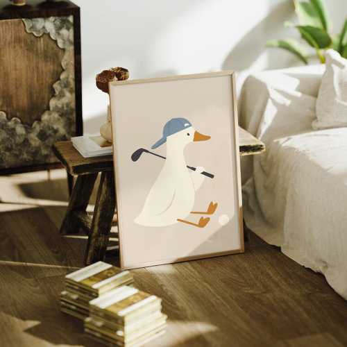 Silly Goose Golf Print, Sports Silly Goose Wall Art, Boy Nursery Decor, Silly Goose, Golf  Lover Art
