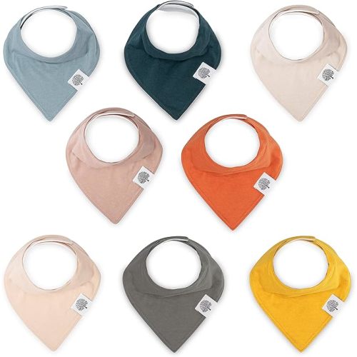 Parker Baby Bandana Drool Bibs 8 Pack Baby Bibs for Boys, Girls, Unisex - Soft & Stylish Teething Bibs for Babies