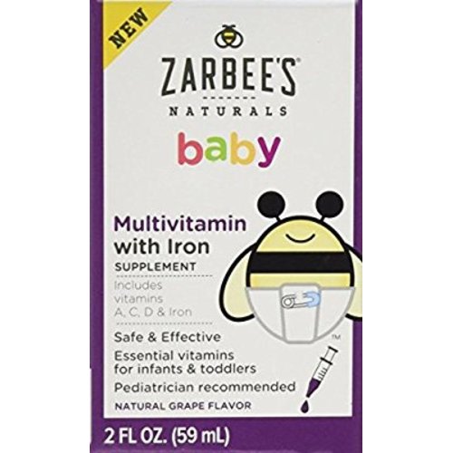 Zarbee's Naturals Baby Multivitamin with Iron, 2 Fl Oz (Pack of 2)