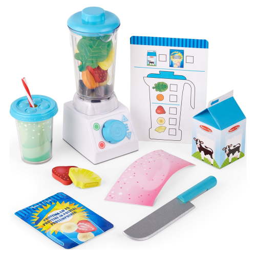 Free Shipping! Melissa & Doug Smoothie Maker Blender Set with Play Food, 22 Pieces for Preschoolers