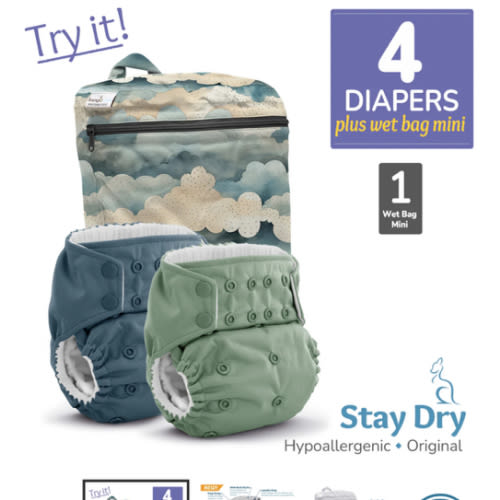 Cloth Diaper Bundle - Try It! | Rumparooz G3 Stay Dry Original :: 4 pa