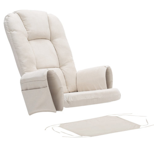 Trinx Plush Suede Rocking Chair Cushion Replacement Set With Storage Pockets & Ergonomic Support | Wayfair