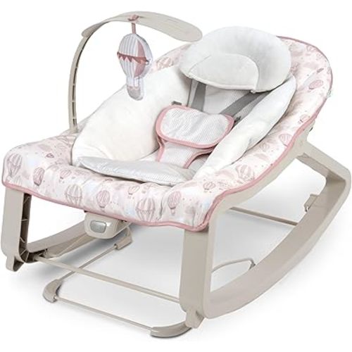Ingenuity Keep Cozy 3-in-1 Grow with Me Vibrating Baby Bouncer, Seat & Infant to Toddler Rocker, Vibrations & Toy Bar, 0-30 Months Up to 40 lbs (Skye)