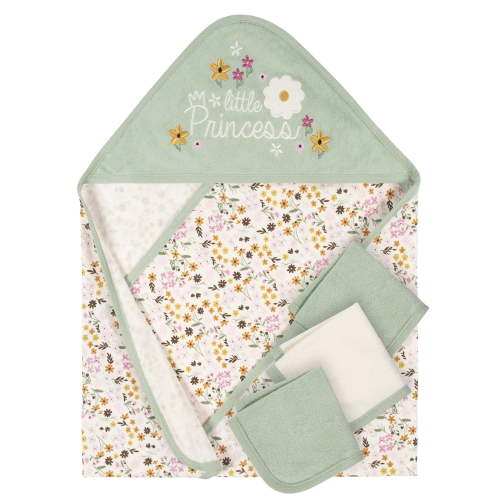 Gerber Baby Girl Hooded Towels & Washcloths Set, 4-Piece