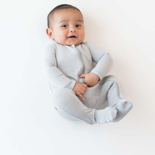 Zippered Footie in Storm 3-6mos