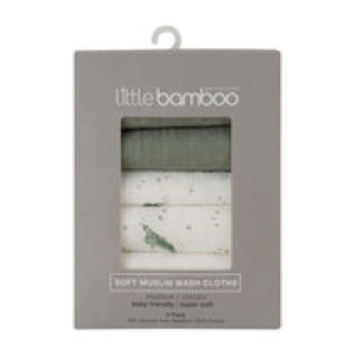 Little Bamboo Muslin Washers 6Pk - Turtle Bay