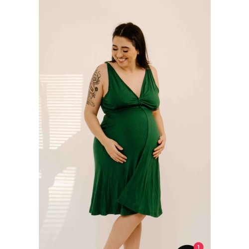 Juliet Labor & Postpartum Gown in Emerald-Limited Time – Lila