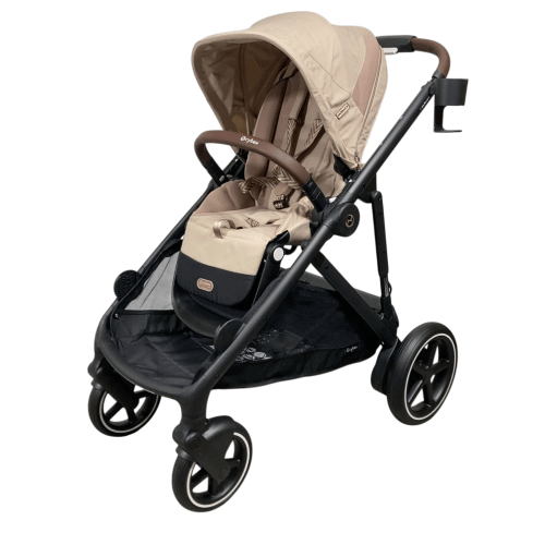 Cybex e-Gazelle S Stroller, 2024, Almond Beige, Black
