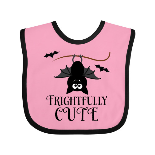 Inktastic Halloween Bat Frightfully Cute Holiday Boys or Girls Baby Bib