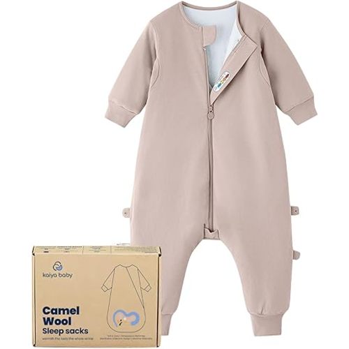 kaiya baby Unisex Toddler Sleep Sack with Feet 1.0 Tog Split Legs Sleep Sack 6-18 Months, Sleep Bag Walker, Gifts for Boys & Girls, Dusty pink