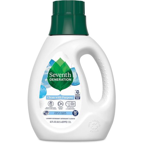Seventh Generation Liquid Laundry Detergent, Free & Clear, 30 Loads, USDA Certified 97% Biobased, 45 Fl Oz