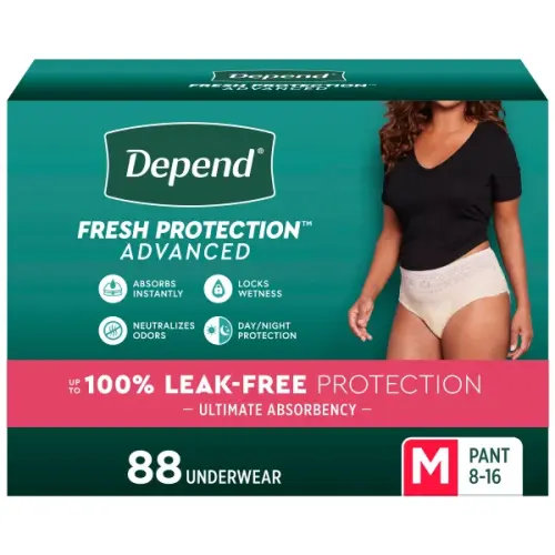 Depend Fresh Protection Advanced Incontinence Underwear for Women, Ultimate Absorbency