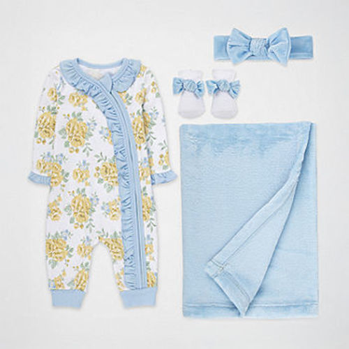 Baby Essentials Baby Girls 4-pc. Baby Clothing Set, Color: Blue - JCPenney