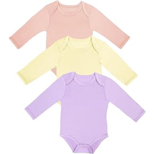 Rayon of Bamboo Baby Bodysuit, Long Sleeve Bodysuits for Boys Girls Infant Soft Clothes 0-24 Months