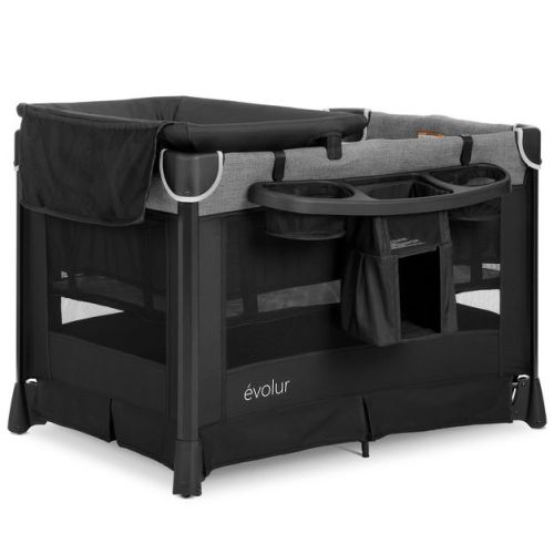 Evolur Cozy Cove Deluxe Playard - Black