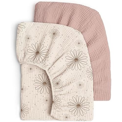 Lulu Moon Muslin Crib Sheets - Fitted Crib Mattress Sheets for Boys and Girl - 28"x 52", 2 Pack