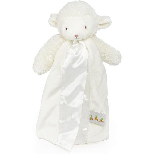 Bunnies By The Bay "Kiddo The Lamb" - Bye Bye Buddy Travel Size Baby Lovey - 11 inch Stuffed Rabbit and Baby Blanket - Super Soft Velour with Satin Lining