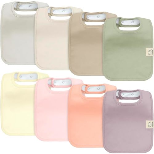 KeaBabies 8-Pack Organic Baby Bibs for Boy, Girl, Drool Bibs for Baby Boy & Girl Toddler, Infant Bibs, Cotton Bibs, Super Absorbent Drooling Teething Bibs (Embrace)