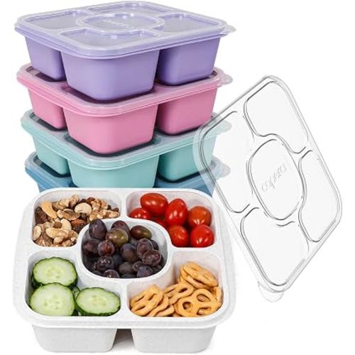 Caperci 5-Pack Lunchable Container Set for Kids & Adults