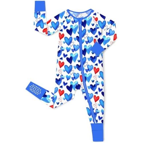 Bamboo Viscose Baby Convertible Footie Pajama, Zipper Pajamas for Baby Boys & Girls, Sleep & Play Footed Pjs