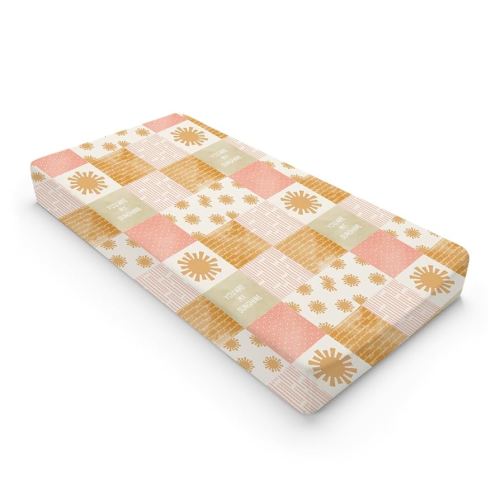 Colorful Boho Sun Changing Pad Covers Cute Sunshine Stripes Diaper Change Pad Sheets for Girls Boys Letters Quote Soft Breathable Stretchy Snug Fitted Changing Mat Cover 32''x16''