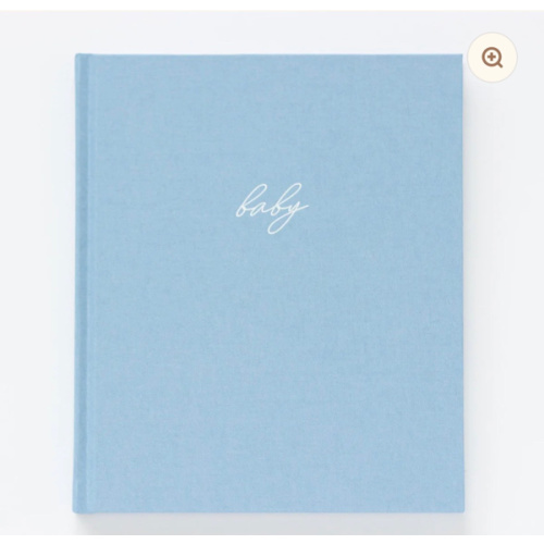Linen Baby Book - Blue