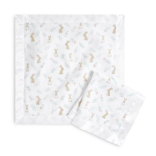 aden + anais essentials 2pk Cotton Muslin Security Blankets - Blushing Bunnies