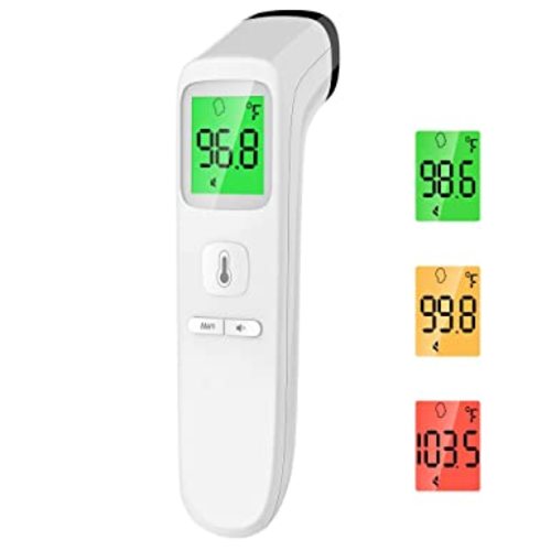 Forehead Thermometer, Baby and Adults Thermometer with Fever Alarm, LCD Display and Memory Function, Ideal for Whole Family (White) (White)