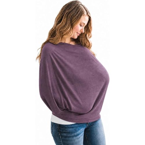 Copper Pearl Nursing Cover for Breastfeeding – Multi-Use Baby Car Seat Cover, Stroller Cover & Breast Feeding Cover Up for Women, Stretchy Breathable High Quality Cover for Boy or Girl, Plum