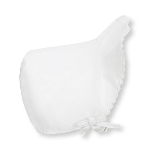 Hope & Henry Baby Brimmed Linen Baby Bonnet, Soft White Linen, 0-3 Months