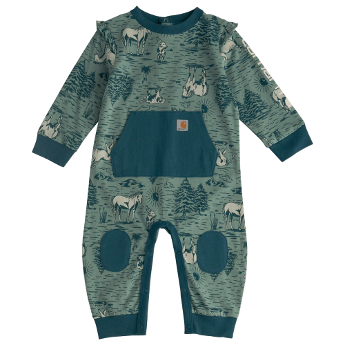 Carhartt Horse Print Long-Sleeve Coveralls for Babies