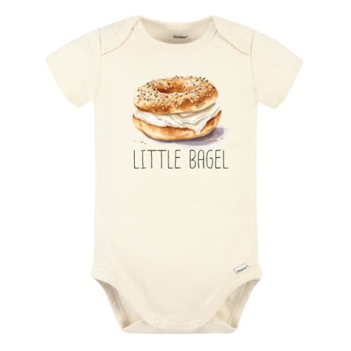 MangoHouse Little Bagel Cute Baby Bodysuit Shirt Premium Custom Baby Clothes Unisex Baby Gift for Newborn Clothes Kids Shirt