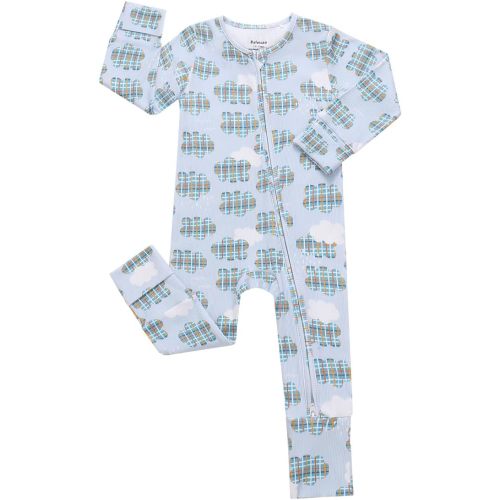 Bamboo Viscose Baby Boy Girl Pajamas Romper, Ribbed 2 Way Zipper Sleepers, Long Sleeve Footless Pjs with Mitten Cuffs