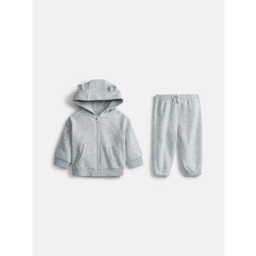 Wonder Nation Baby Zip Up Hoodie and Joggers Fleece Set, Sizes 0/3M-24M