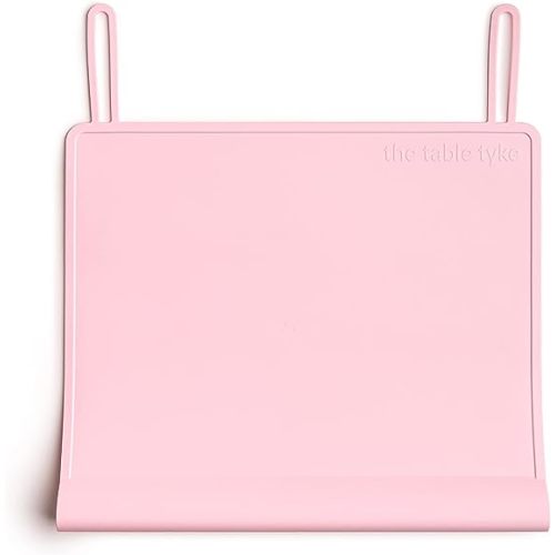 The Table Tyke Silicone Placemats for Toddlers with Patented Edge Bumper | Kids Placemats Non Slip Travel Ready | Baby Placemat BPA Free for Restaurant Dining Table | Ballet Pink