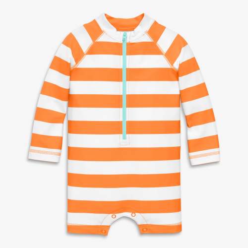Baby one-piece rash guard in stripe | Primary.com