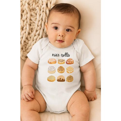 Cinnamon rolls onesie, Nice Rolls Baby Bodysuit, Cinnamon Roll Baby Shower Gift, Cute Gender Neutral Baby Clothes